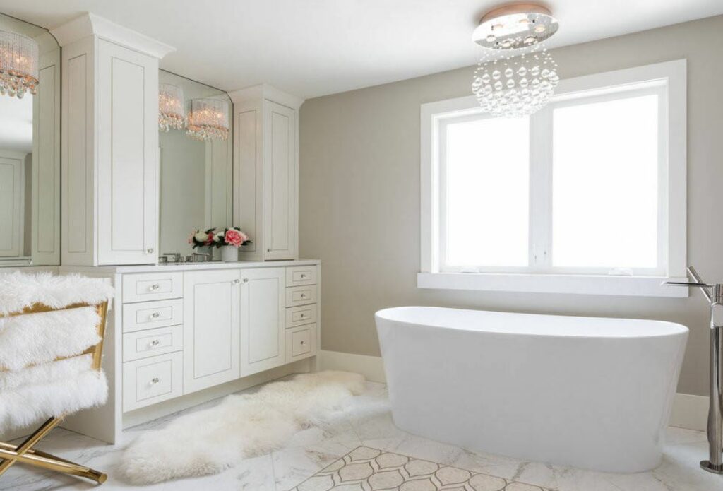 Bathroom with fur accents white 1024x695