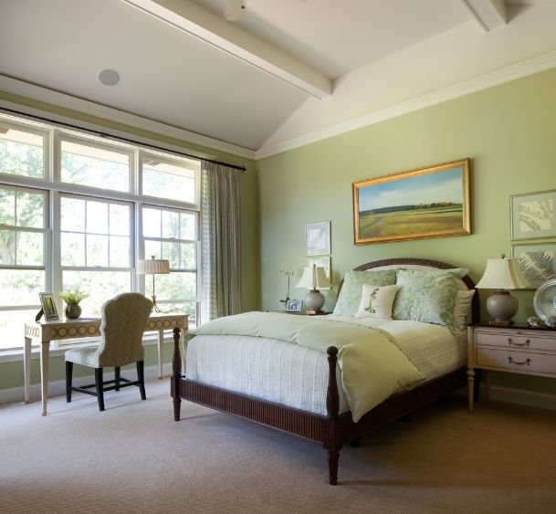 Beautiful green master bedroom