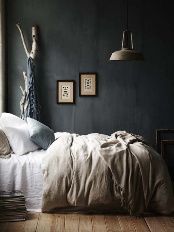 Bedroom with fluffy blankets