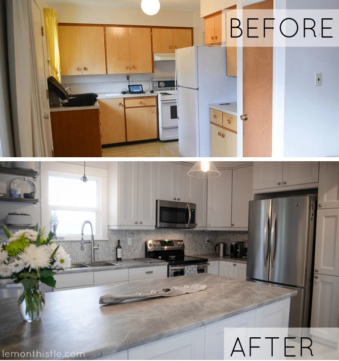 Before and after kitchen remodel