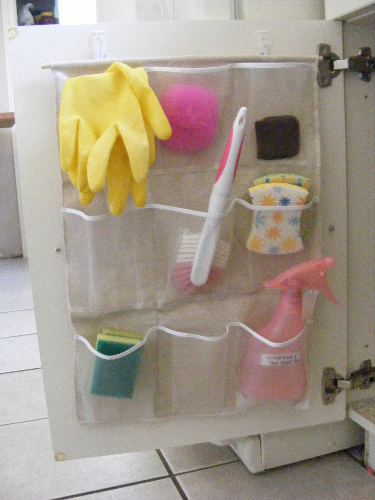 Behind closet door curtain pocket
