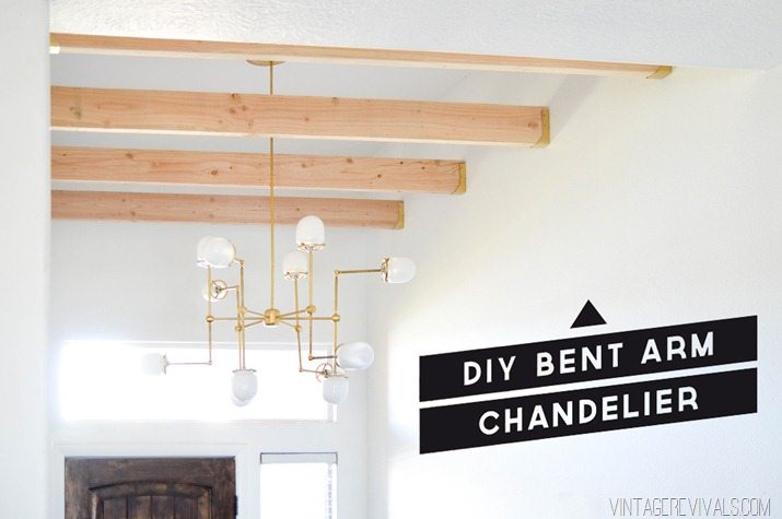 Bent arm chandelier diy