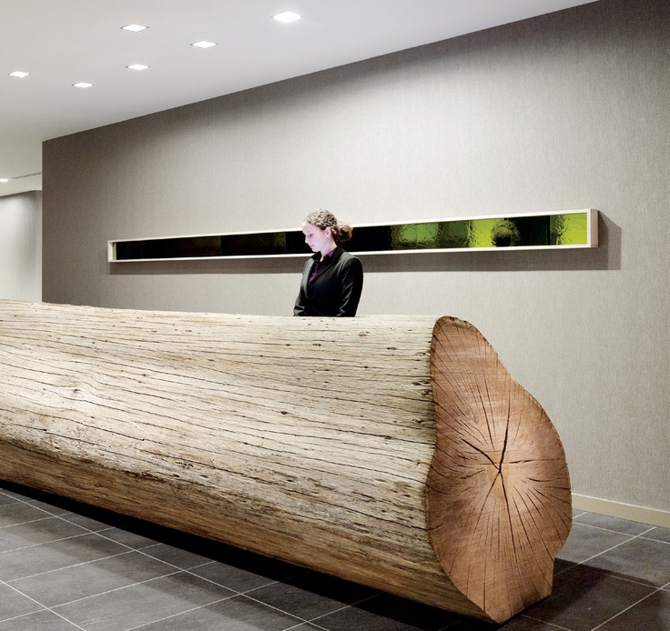 Big tree log reception desk