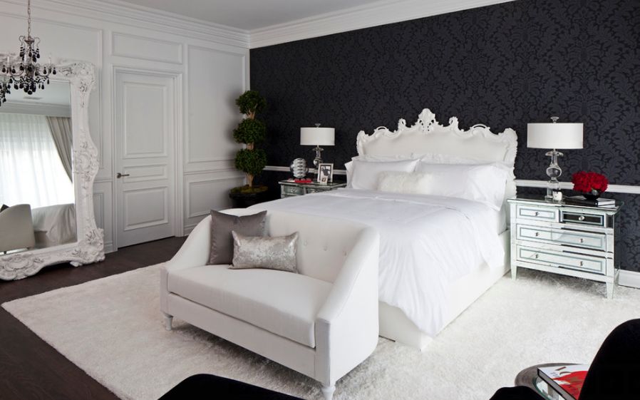Create A Feminine Vibe For A Black and White Bedroom