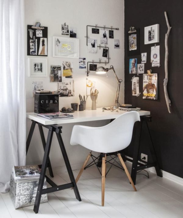 Black and white desk