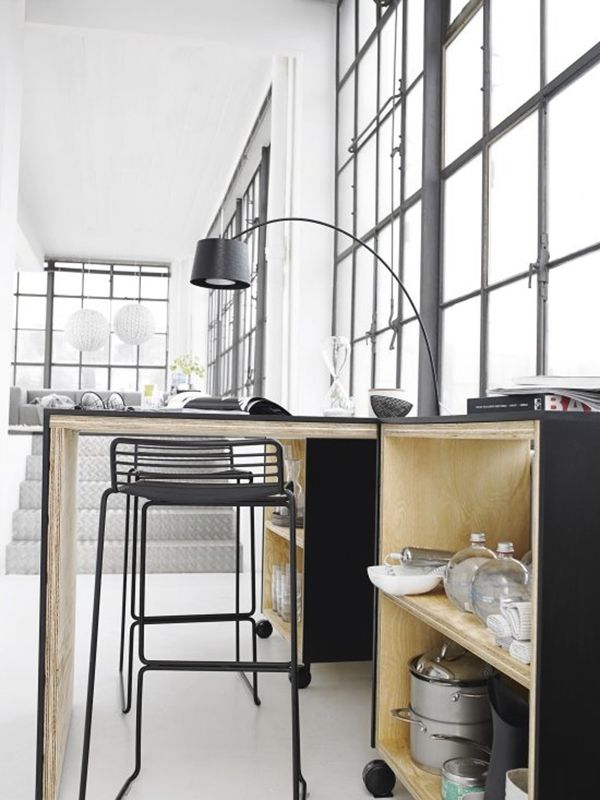 Black industrial touches