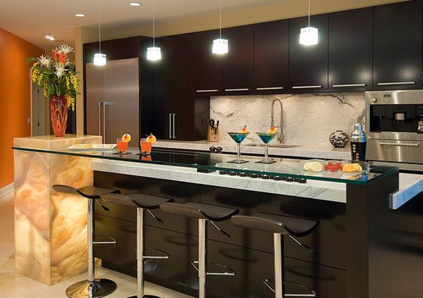 Black interior design kitchen