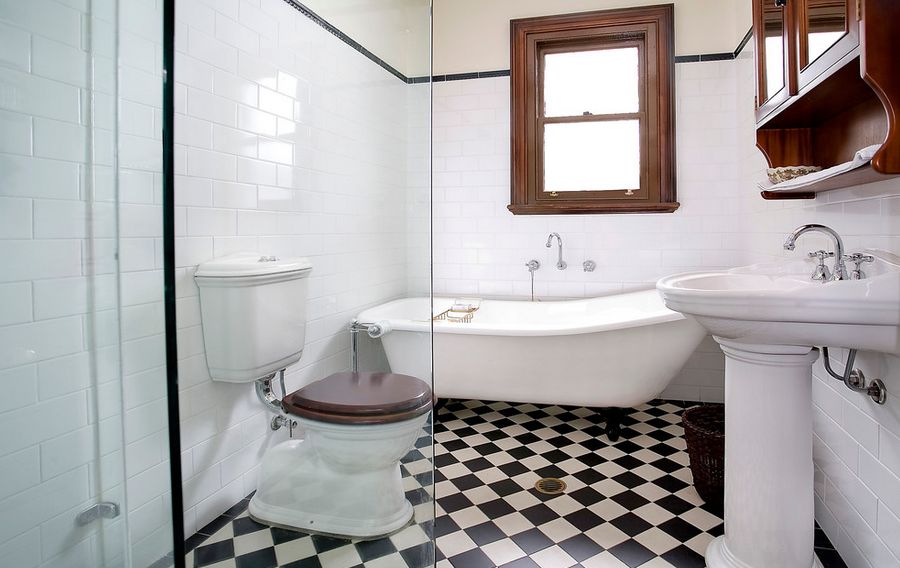 Black white floor bathroom ground toilet