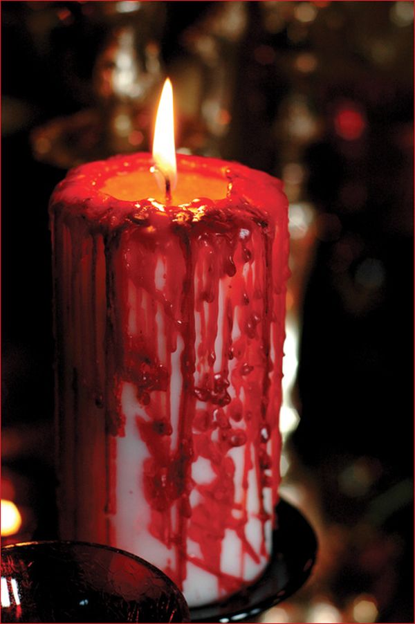 Blody candle halloween