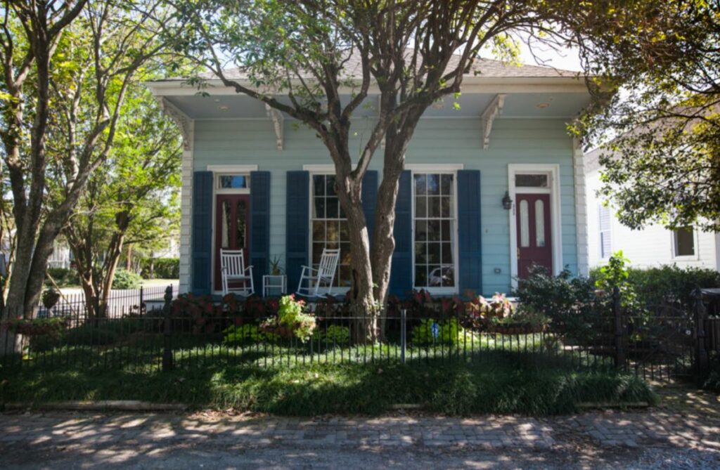 Blue house red doors 1024x669