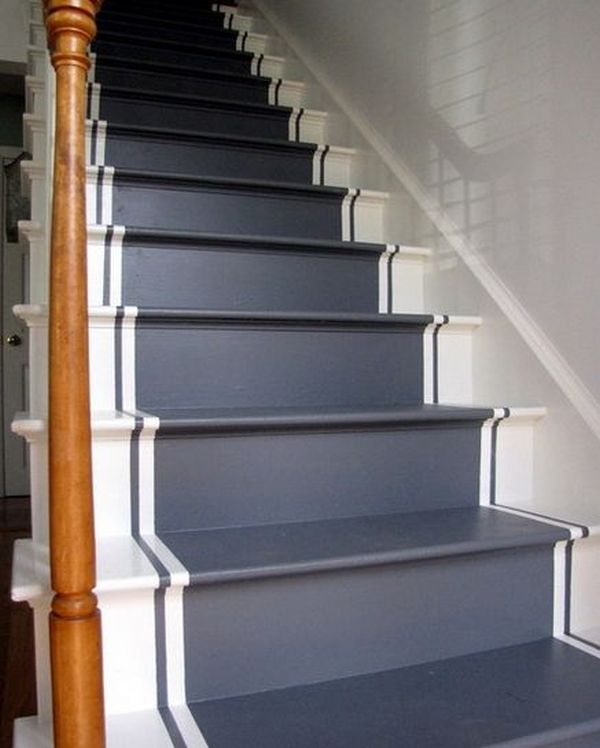 Blue painted stairs