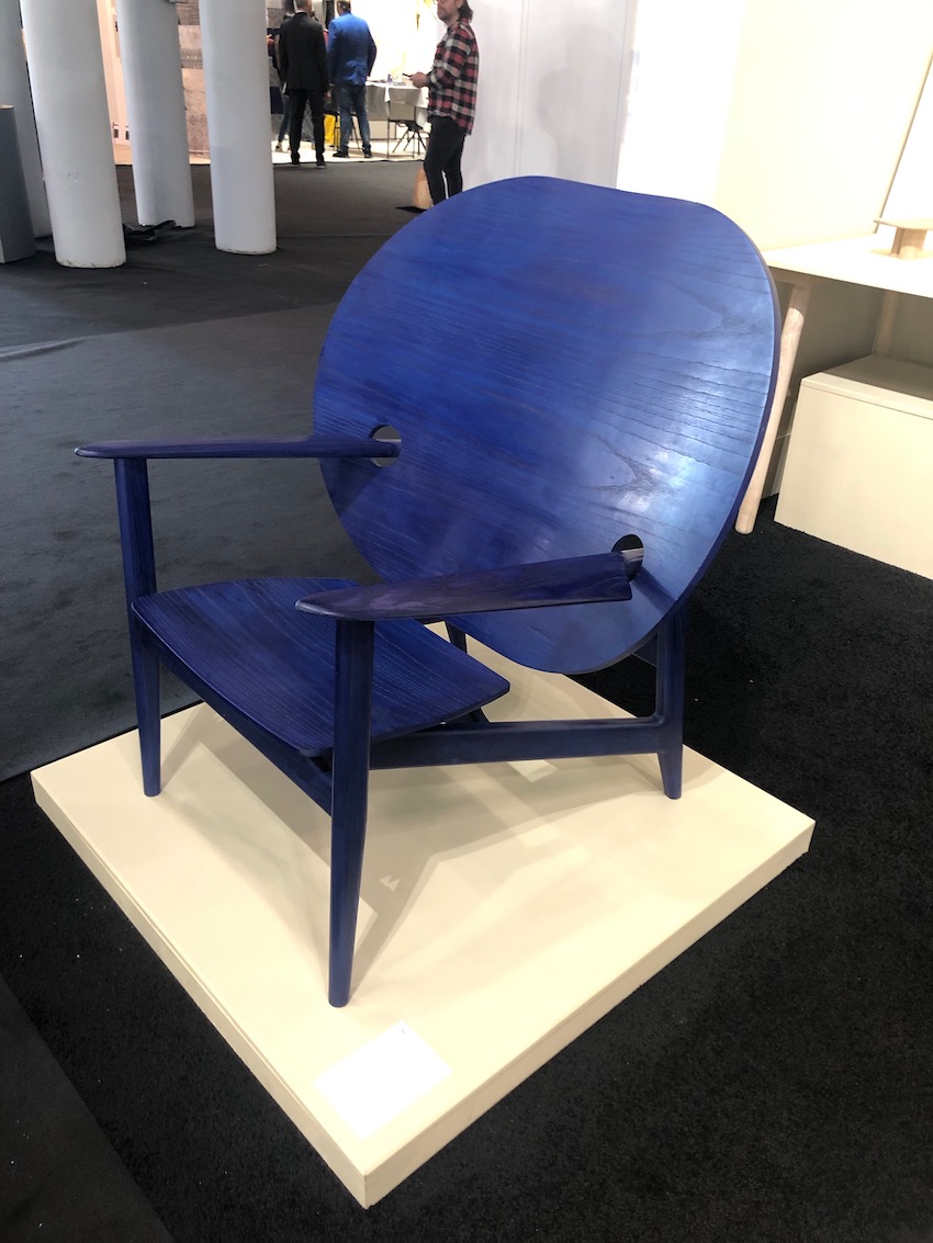 Blue wood chair