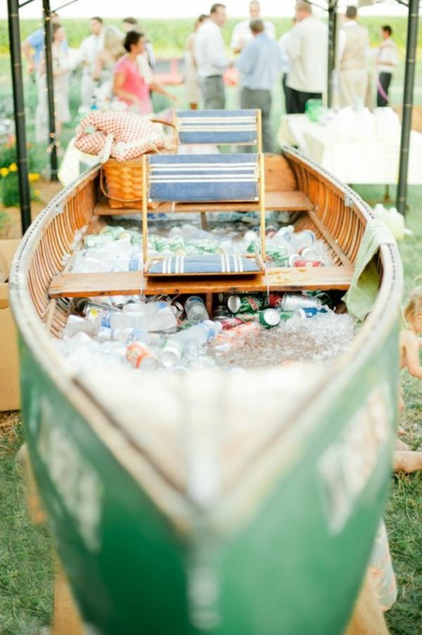 Boat canoe as cooler