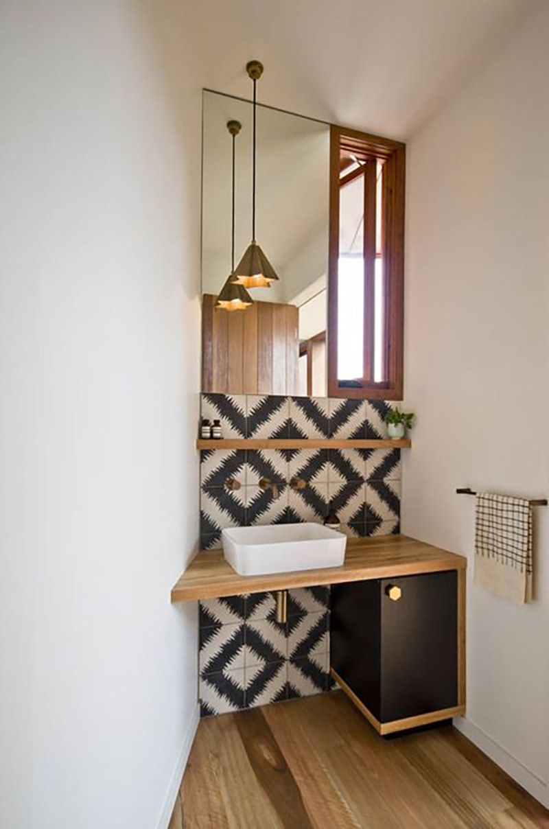 bohemian style powder room