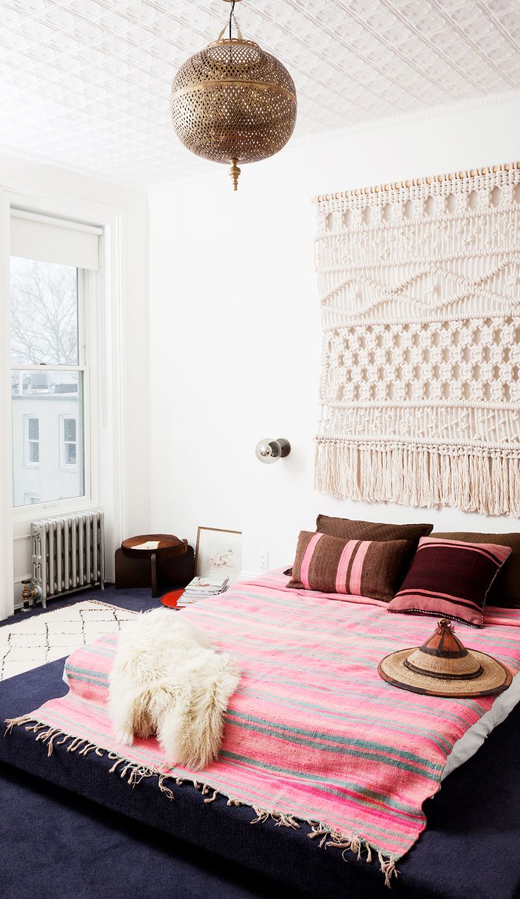 Boho chic feminine bedroom