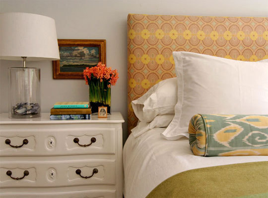 Bold print headboard