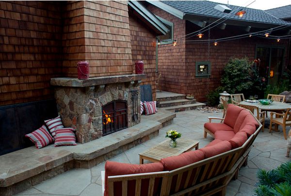 Brick fireplace outdoor