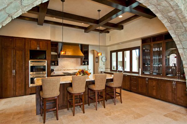 Brown kitchen interior design
