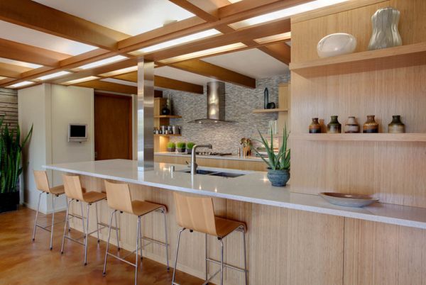 Brown kitchen interior
