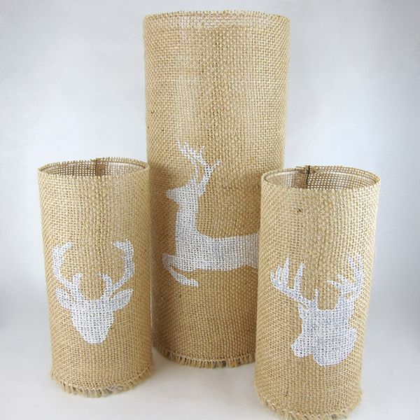 Burlap candleholder