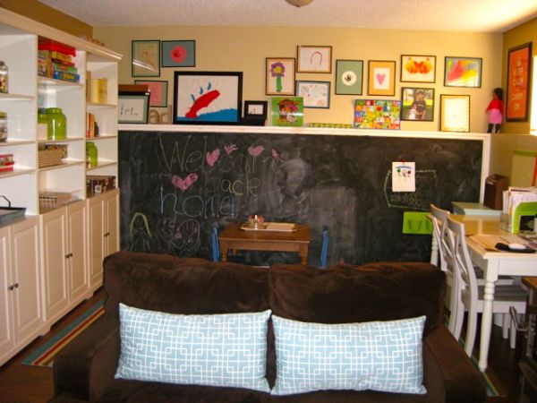 Calkboard wall playroom