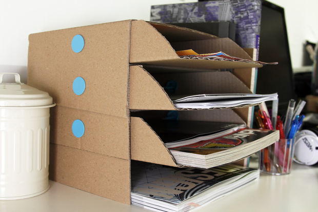 Cardboard desk organizer