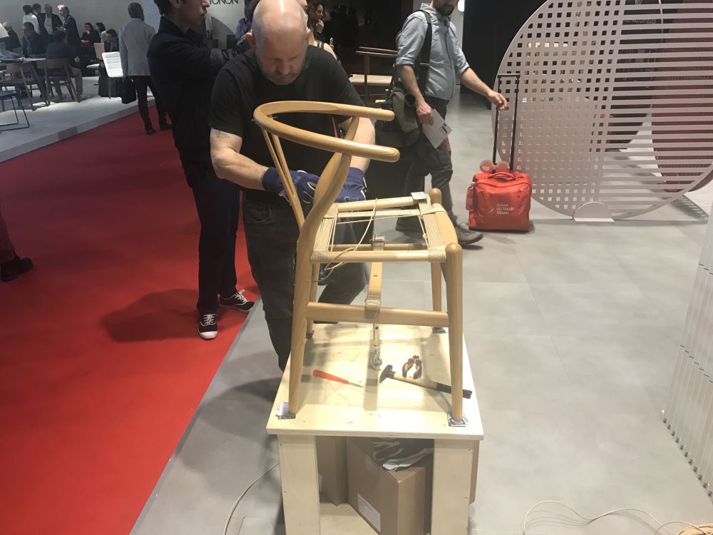 Carl hansen and son passionate craftsmanship chair seat on salone del mobile 2017