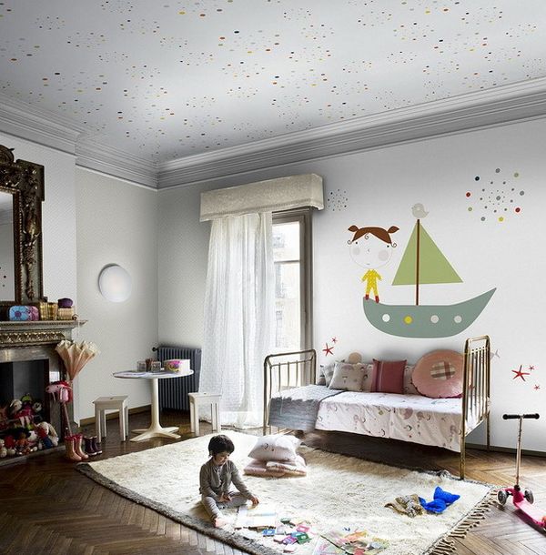 Ceiling ideas in kids room toushands of dots