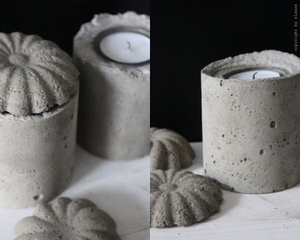 Cement candle holders