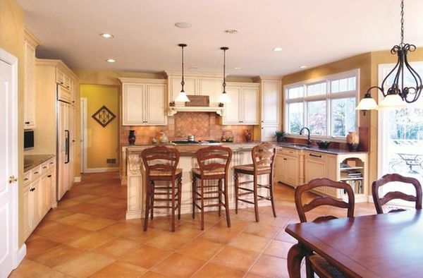 Ceramic tiles kitchen floor