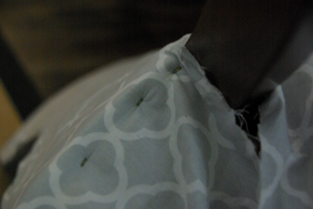 Chair reupholster adding the details 8