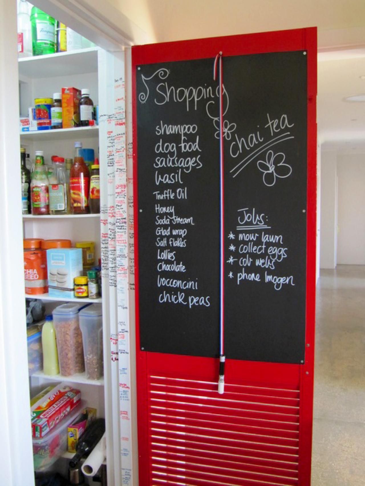 kitchen pantry door chalkboard