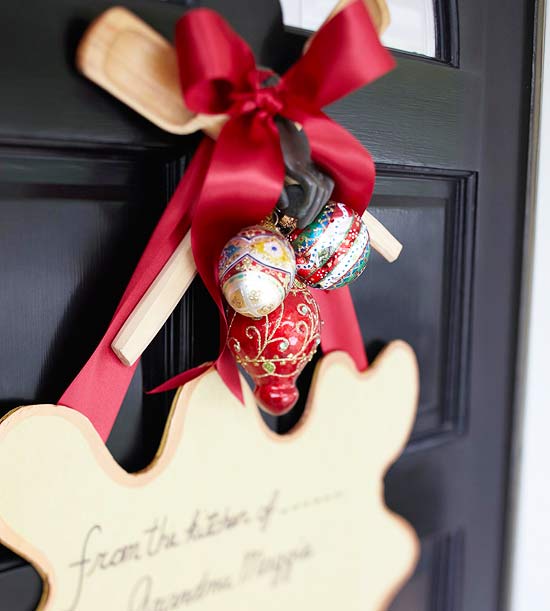 Christmas front door decoration greetings