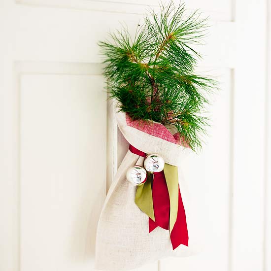 Christmas front door decoration mini christmas tree