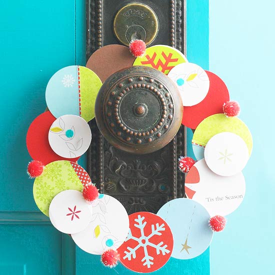 Christmas front door decoration srcrapbook paper