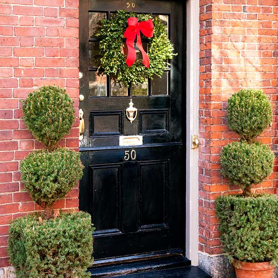 Christmas front door decoration traditional