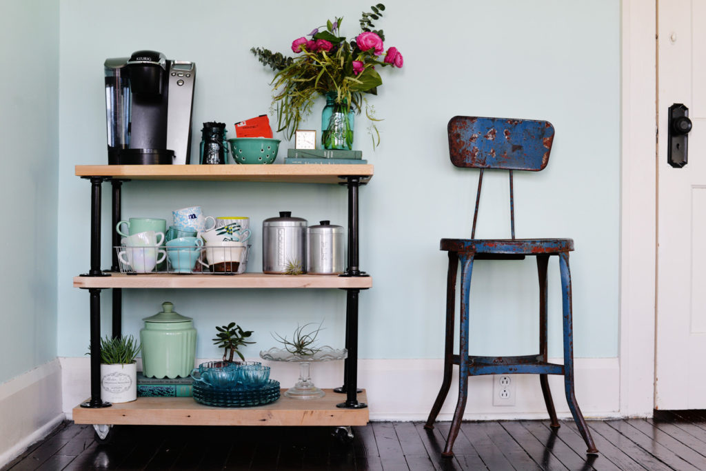 Social Hour Calls For A DIY Industrial Pipe Coffee Bar Cart