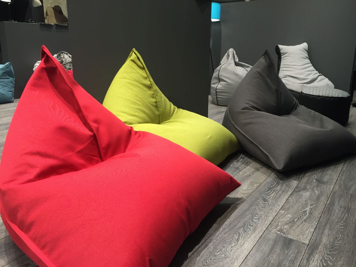 colorful beanbags -red green black