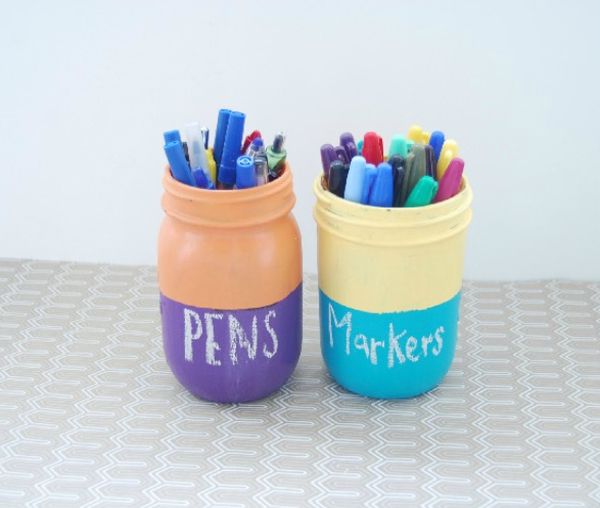 Colorful mason jars pencil