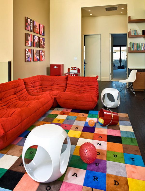 Colorful playroom rug