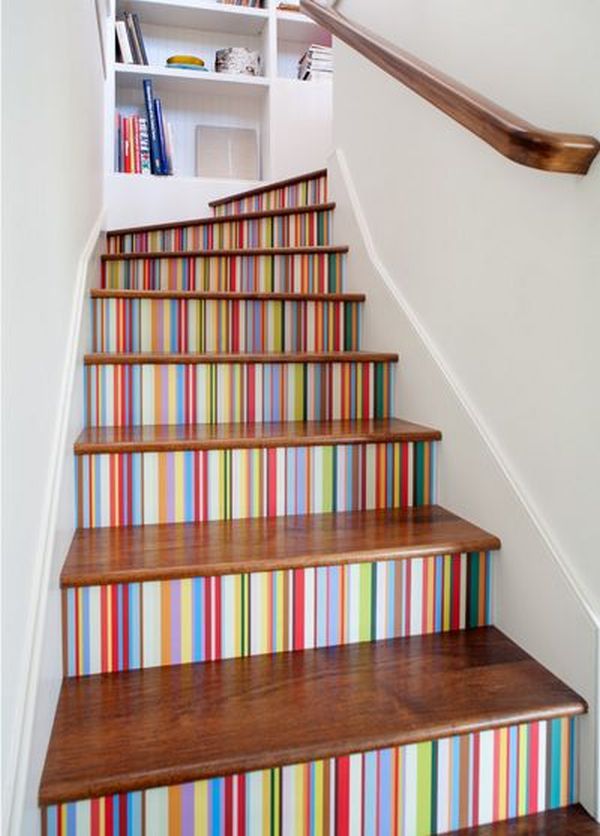 Colorful stair riser