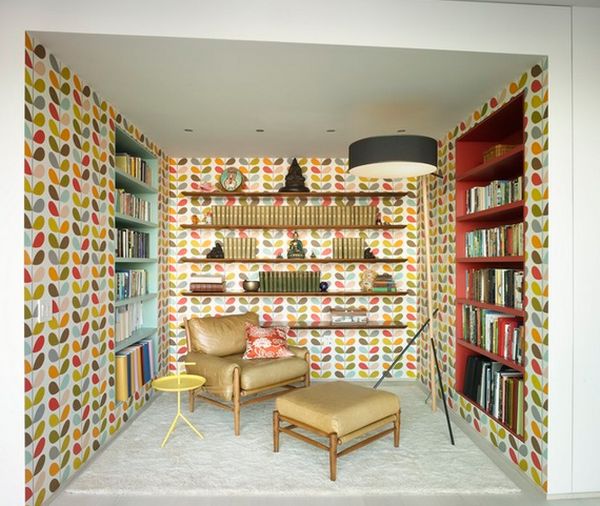Colorful wallpaper for reading room