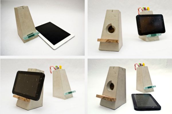 Concrete ipad stand