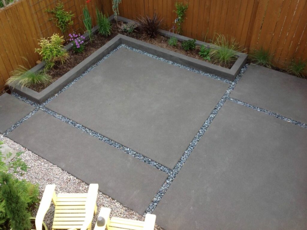 Concrete pavers in garden 1024x767