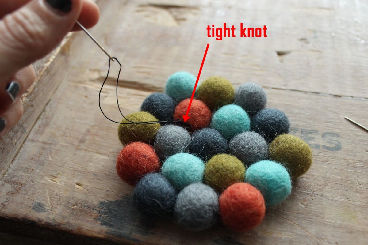 connect the final two wool felt balls Project