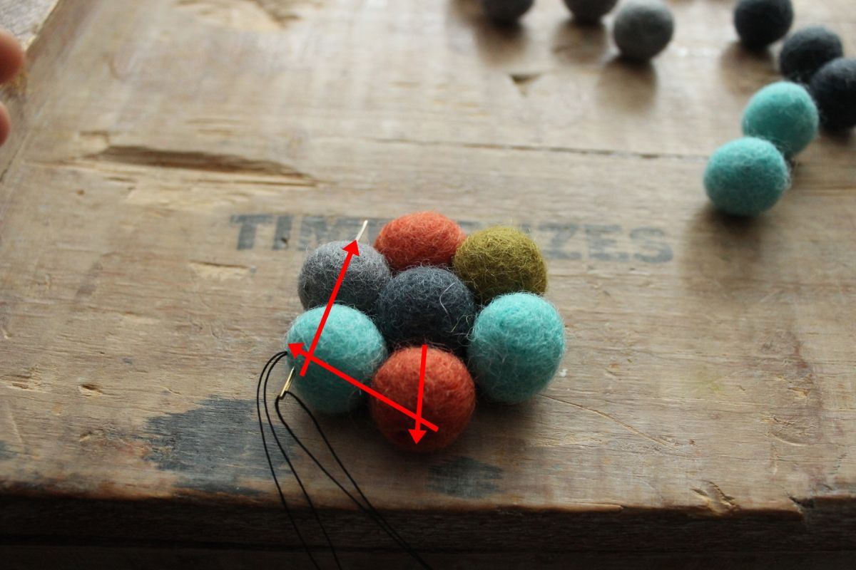 connect the final two wool felt balls