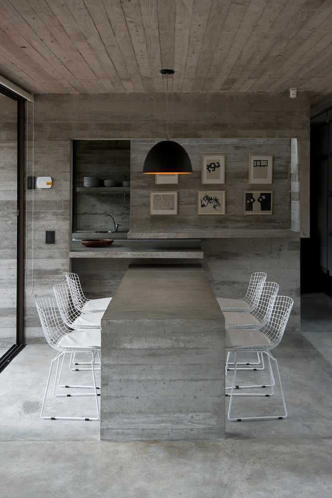 Contrast between concrete and chairs