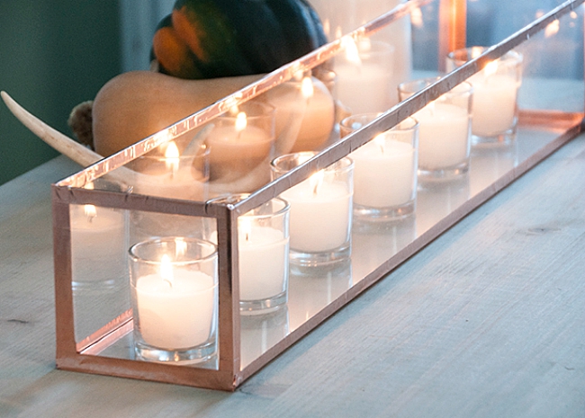 copper candle holder