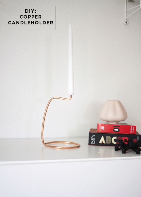 Copper candlestick holder