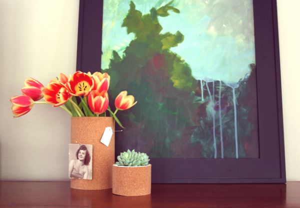 Cork flowers vase